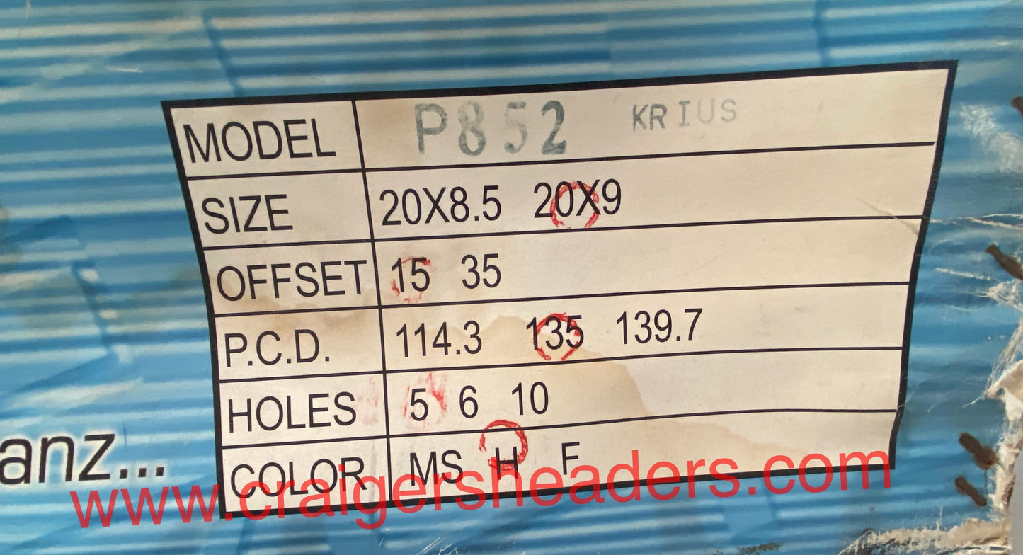 Velox Krius Titan Series Wheelset - 5x135 Lug Pattern - 20 x 9" +15 Offset