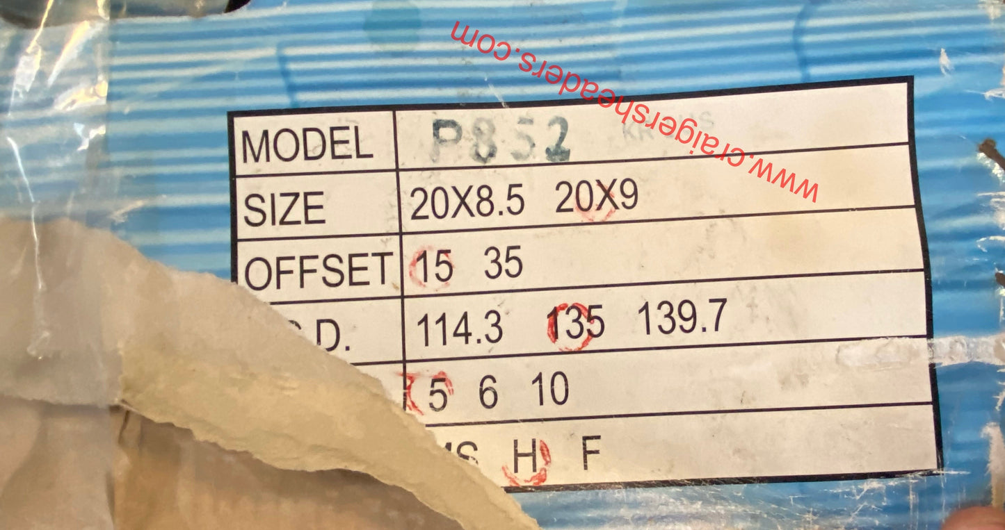 Velox Krius Titan Series Wheelset - 5x135 Lug Pattern - 20 x 9" +15 Offset