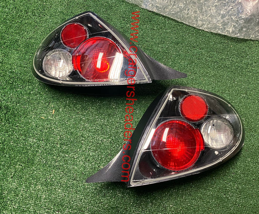 2000 - 2001  Dodge Neon Sonar Black Rear Tail Brake Lights Lamps