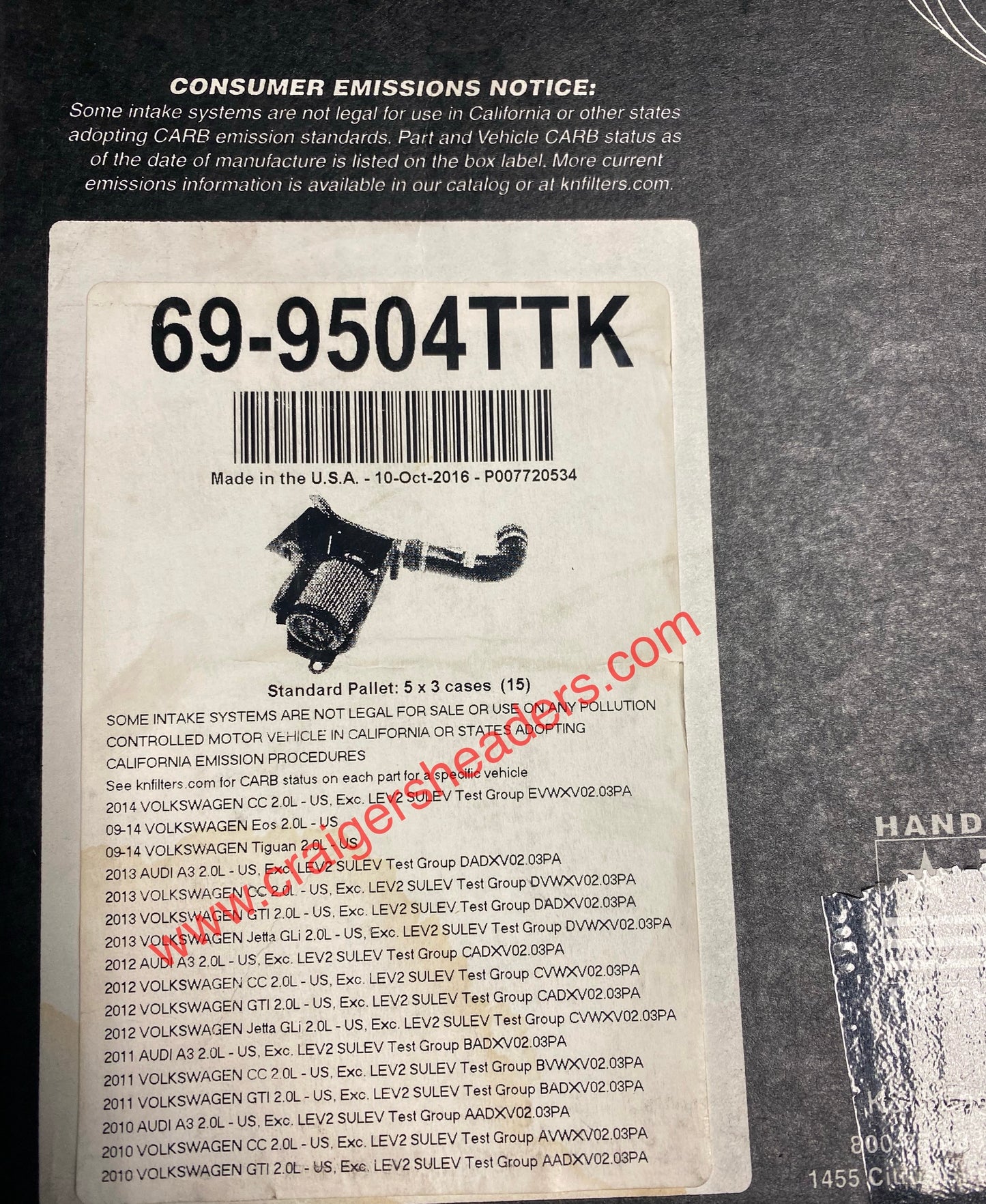 K&N 69-9504TTK Performance Air Intake System For 2008-2017 Volkswagen Passat 2.0L L4