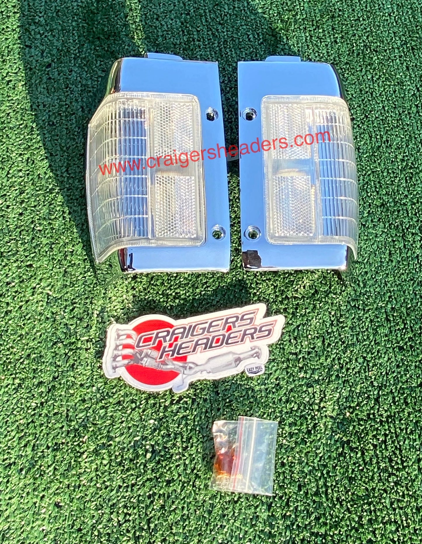 1986-1997 Nissan D21 Hardbody Pickup Front Bumper Corner Signal Lamp Chrome