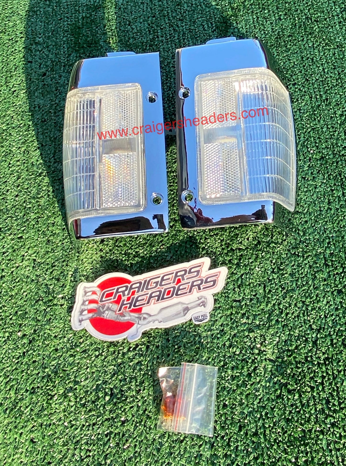 1986-1997 Nissan D21 Hardbody Pickup Front Bumper Corner Signal Lamp Chrome