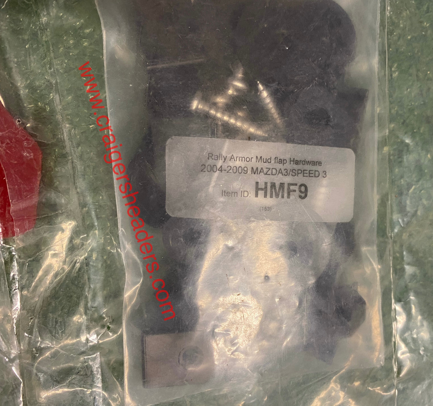 Rally Armor 04-09 Mazda3/Speed3 Red UR Mud Flap w/ White - MF9-UR-RD/WH