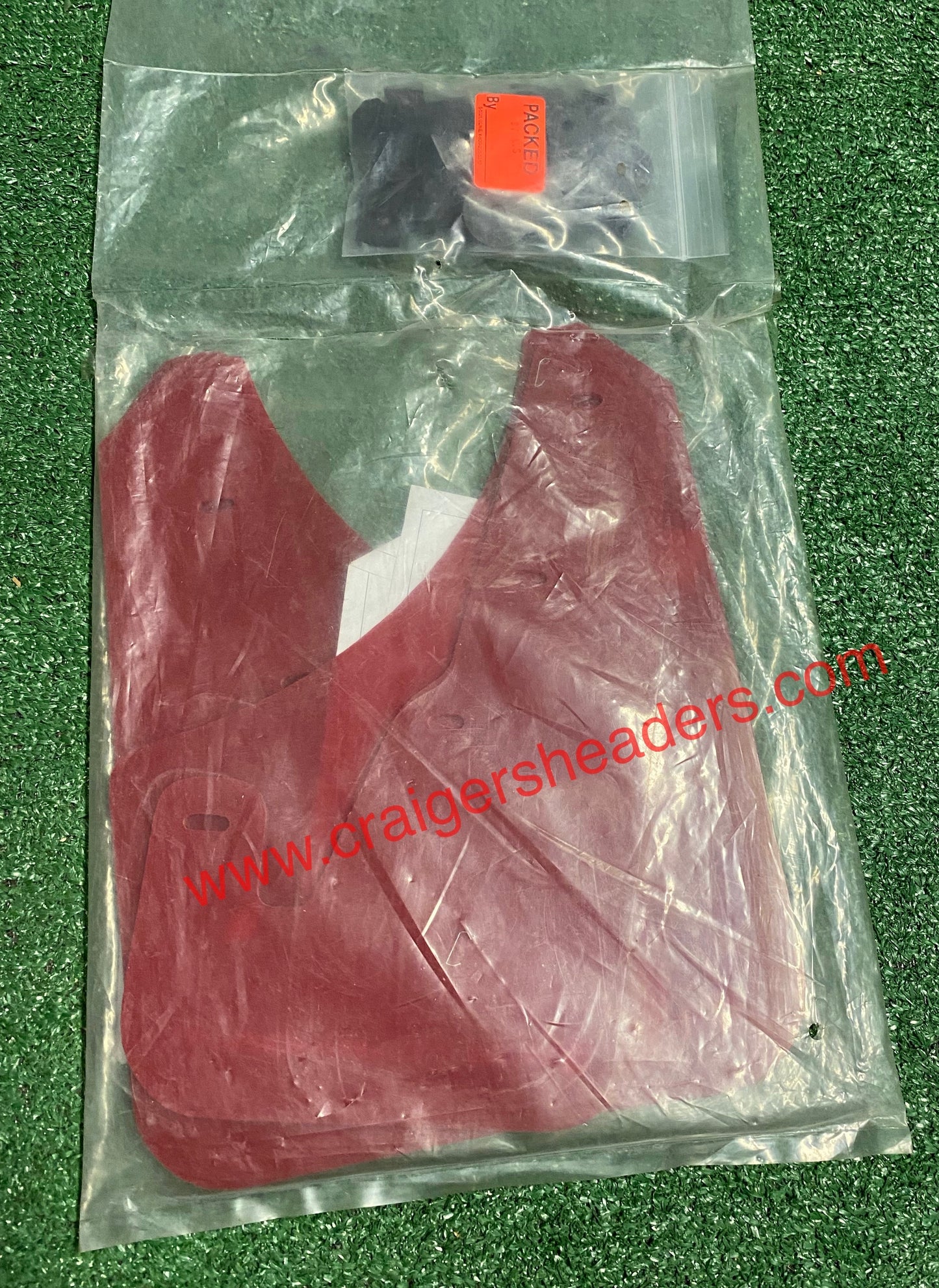 Rally Armor 04-09 Mazda3/Speed3 Red UR Mud Flap w/ White - MF9-UR-RD/WH