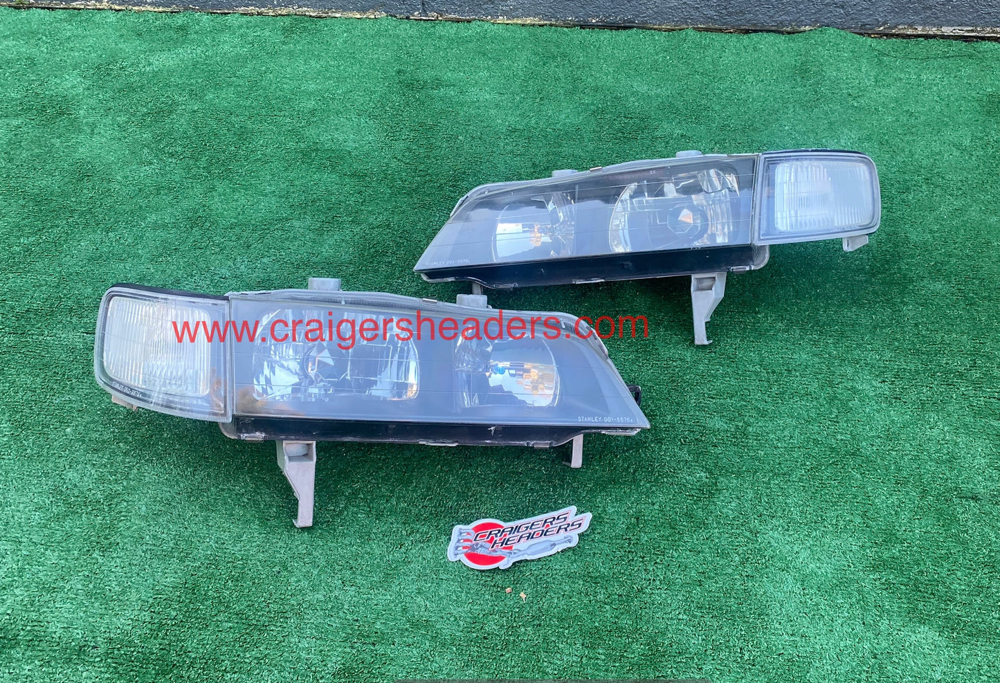 1994-1997 Honda Accord JDM Stanley Headlights. (Black Housed)