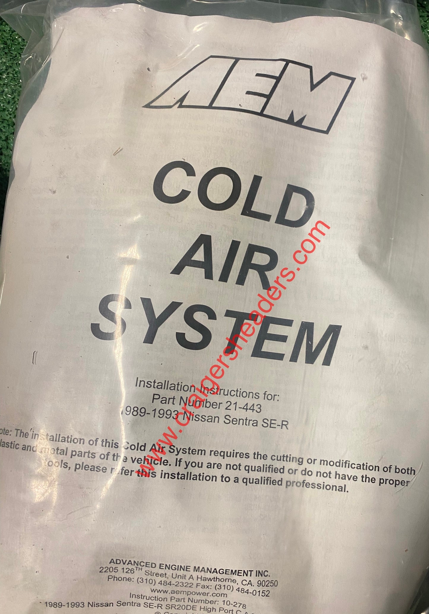 AEM CAI for Nissan Sentra SER High Port 1989- 1993