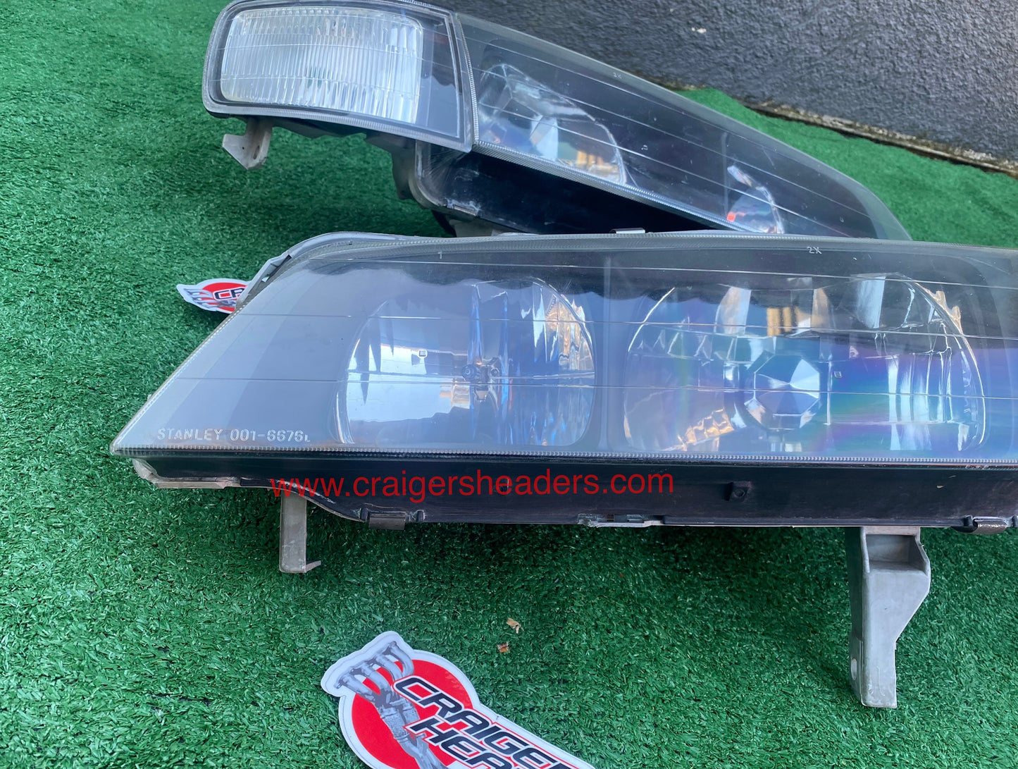 1994-1997 Honda Accord JDM Stanley Headlights. (Black Housed)