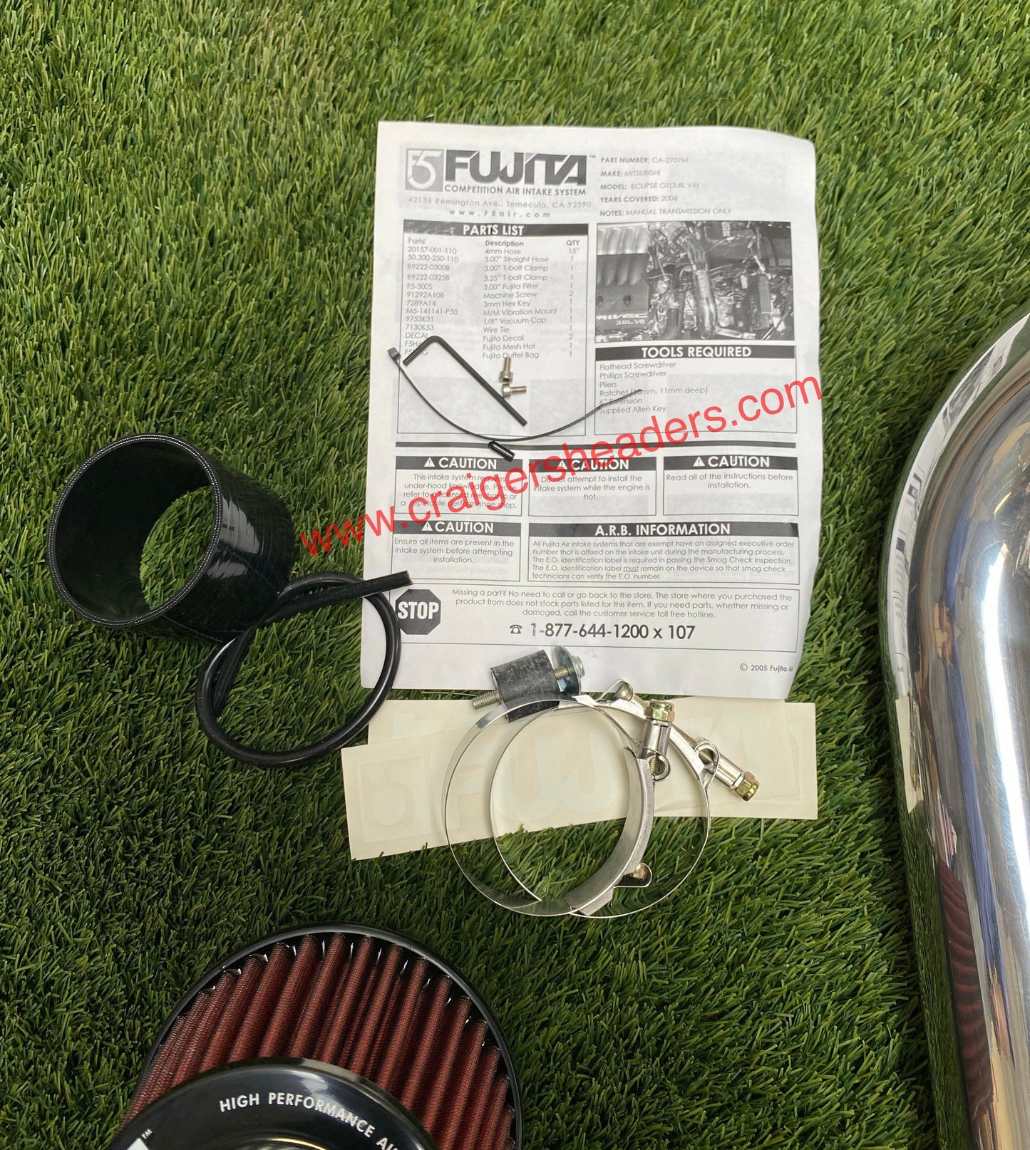 06-08 Mitsubishi Eclipse GT Manual Only 1 Piece Fujita Cold Air Intake - CA-2707M
