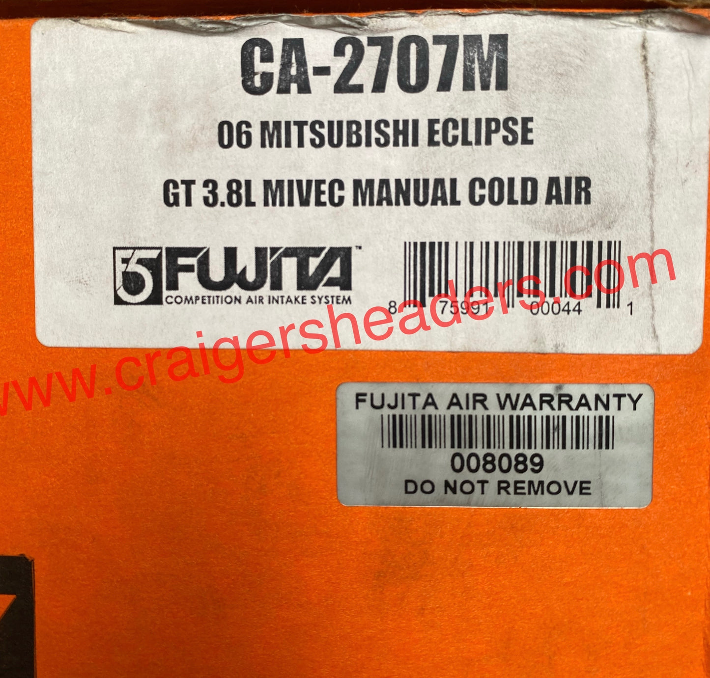 06-08 Mitsubishi Eclipse GT Manual Only 1 Piece Fujita Cold Air Intake - CA-2707M