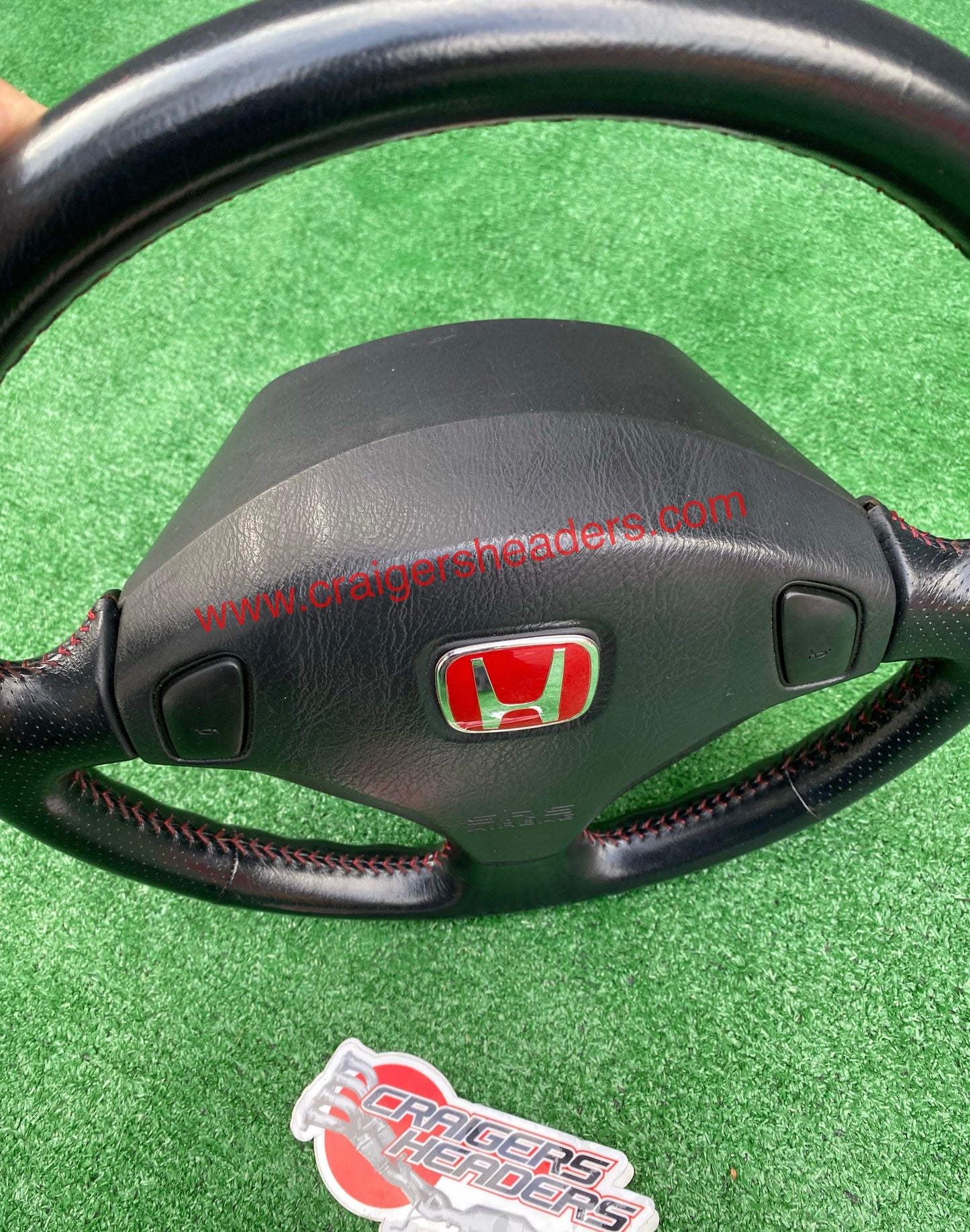 Honda Prelude 97-01 BB6 BB8 BB9 Type-S OEM Steering Wheel Red Stitching Atts